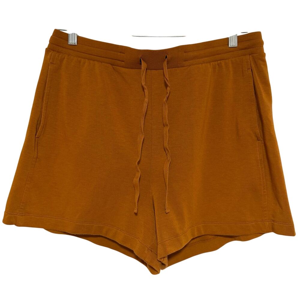 LOU & GREY Loungewear Shorts Rust Size Large Comfort Pockets Weekend Wear